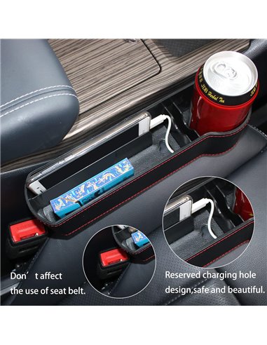 Σετ θηκών για καθίσματα αυτοκινήτου CAR-0014 με ποτηροθήκη, μαύρο, 2τμχ