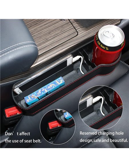 Σετ θηκών για καθίσματα αυτοκινήτου CAR-0014 με ποτηροθήκη, μαύρο, 2τμχ