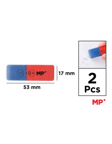 MP γόμα PG191 για μολύβι & στυλό, 17x53mm, 2τμχ