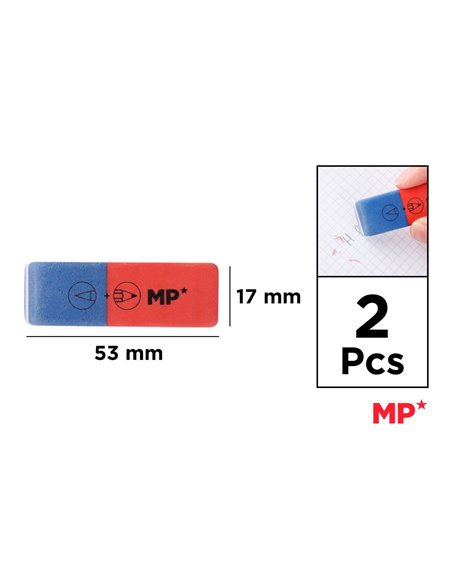 MP γόμα PG191 για μολύβι & στυλό, 17x53mm, 2τμχ