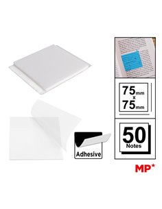 MP αυτοκόλλητα χαρτάκια σημειώσεων PN346-05, 75x75mm, διάφανα, 50τμχ