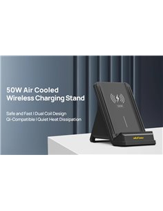 ULEFONE ασύρματος φορτιστής & βάση smartphone WCS01, 50W, μαύρος