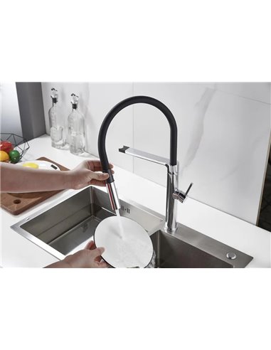 BRUNO μπαταρία πάγκου κουζίνας M54801-817C, αναμεικτική, ασημί