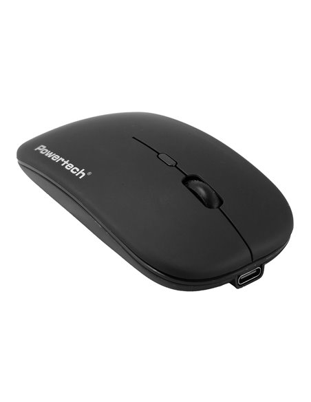 POWERTECH ασύρματο ποντίκι PT-1381, 2.4GHz & Bluetooth, έως 1600DPI, 500mAh, μαύρο