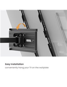 POWERTECH επιτοίχια βάση τηλεόρασης PT-1388, 32-65", έως 35kg, full motion