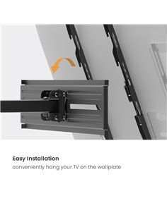 POWERTECH επιτοίχια βάση τηλεόρασης PT-1389, 37-80", έως 40kg, full motion