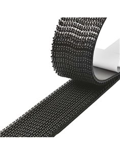 POWERTECH αυτοκόλλητη ταινία τύπου dual lock χριτς χρατς TIES-078, 25mm, 2.5m, μαύρη