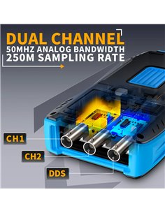 FNIRSI 3 σε 1 παλμογράφος/πολύμετρο/signal generator χειρός 2C53T, επαναφορτιζόμενο