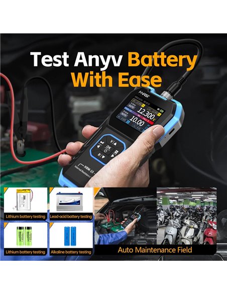 FNIRSI tester μπαταριών HRM-10, επαναφορτιζόμενο