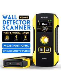 FNIRSI ψηφιακός αναλυτής τοίχου WD-02, ανίχνευση μετάλλου/ξύλου/καλωδίων, επαναφορτιζόμενος