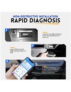 FNIRSI διαγνωστικό αυτοκινήτου OBD II FD10, Bluetooth