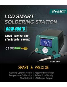 PROSKIT σταθμός συγκόλλησης SS-256B με κολλητήρι, 60W, 200~480 °C