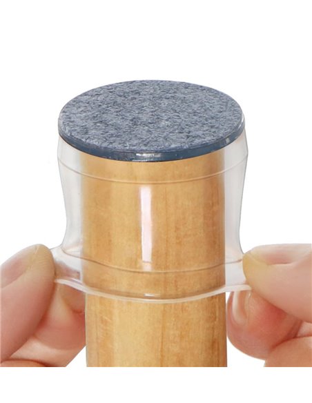 HOME USE προστατευτικές τάπες επίπλων HUH-0224, 25-30mm, διάφανες, 24τμχ