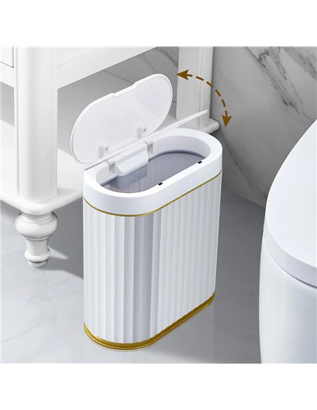 HOME USE κάδος απορριμμάτων HUH-0226 με φωτοκύτταρο, 7lt, λευκός