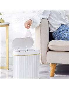 HOME USE κάδος απορριμμάτων HUH-0227 με φωτοκύτταρο, 9lt, λευκός