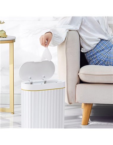 HOME USE κάδος απορριμμάτων HUH-0227 με φωτοκύτταρο, 9lt, λευκός