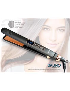 BRUNO BRN-0217 Ισιωτική πρέσα μαλλιών με κεραμικές πλάκες, 45W, ψηφιακή ένδειξη, black-copper