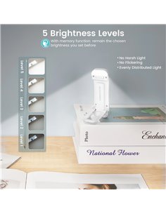 GLOCUSENT LED φακός διαβάσματος GLCSNTBL304, επαναφορτιζόμενος, έως 28lm, λευκός