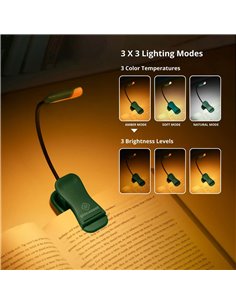 GLOCUSENT LED φακός διαβάσματος GLCSNTBL102G, επαναφορτιζόμενος, έως 45lm, πράσινος