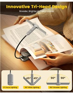 GLOCUSENT LED φακός διαβάσματος GLCSNTA2301, επαναφορτιζόμενος, έως 50lm, γκρι