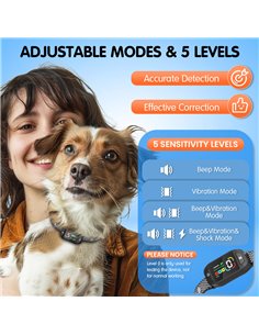 POWERTECH ηλεκτρικό κολάρο εκπαίδευσης σκύλου PT-1396 για αποτροπή γαυγίσματος
