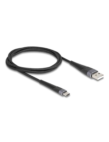 DELOCK καλώδιο USB σε USB-C 81121, 60W, 480Mbps, 1m, μαύρο