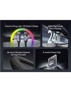 USAMS καλώδιο USB-C SJ751, 240W, 480Mbps, 1.2m, μπεζ