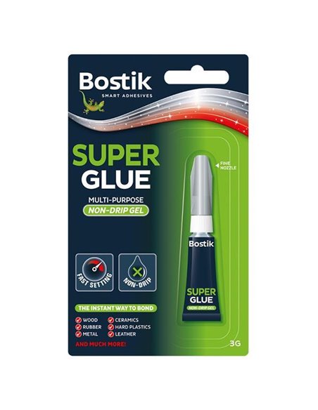 Bostik ρευστή κυανοακρυλική κόλλα non-drip gel σε σωληνάριο 3gr