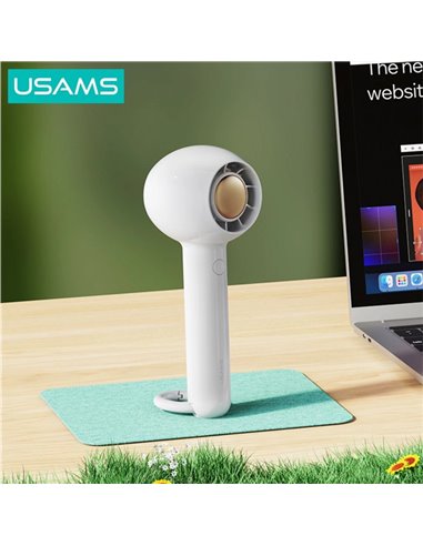 USAMS φορητός ανεμιστήρας US-ZB251 με 2 ταχύτητες, 1200mAh, λευκός