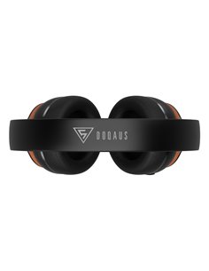 DOQAUS headphones DESIGN 3, ασύρματα & ενσύρματα, Φ40mm, 600mAh, μαύρα/καφέ
