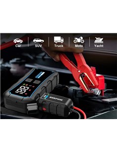 AVAPOW εκκινητής μπαταρίας αυτοκινήτου E5 Pro με φακό, 12V/2000A, 12000mAh