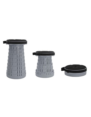 POWERTECH πτυσσόμενο καρεκλάκι HUH-0236 με μαξιλάρι, αντοχή έως 250kg, 25.5x45cm, γκρι