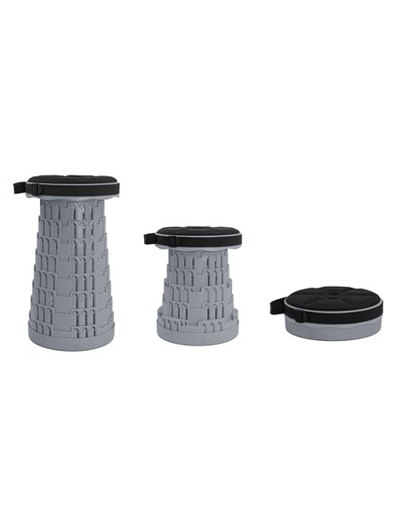 POWERTECH πτυσσόμενο καρεκλάκι HUH-0236 με μαξιλάρι, αντοχή έως 250kg, 25.5x45cm, γκρι