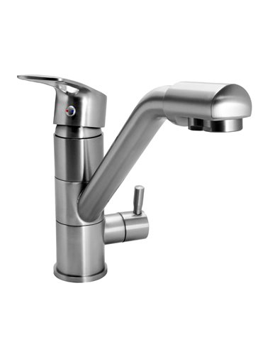 BRUNO μπαταρία πάγκου κουζίνας M54954-355N, τρίοδη, αναμεικτική, ασημί