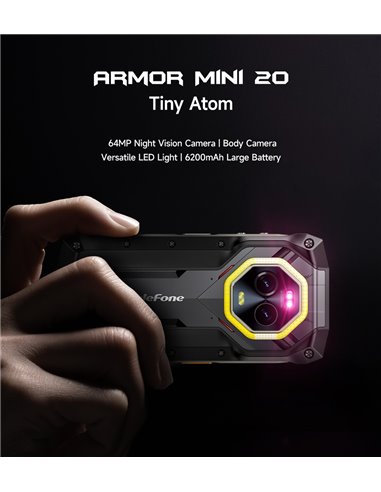 ULEFONE smartphone Armor Mini 20, 4.7", 8/256GB, 4G, 6200mAh, IP68/IP69K, μαύρο