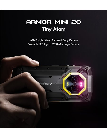 ULEFONE smartphone Armor Mini 20, 4.7", 8/256GB, 4G, 6200mAh, IP68/IP69K, μαύρο