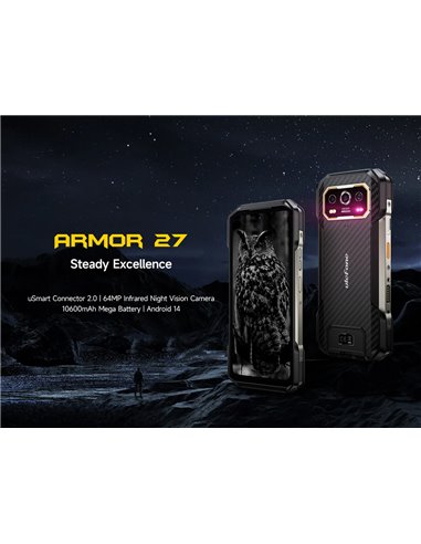 ULEFONE smartphone Armor 27, 6.78", 12/256GB, 10600mAh, IP68/IP69K, μαύρο
