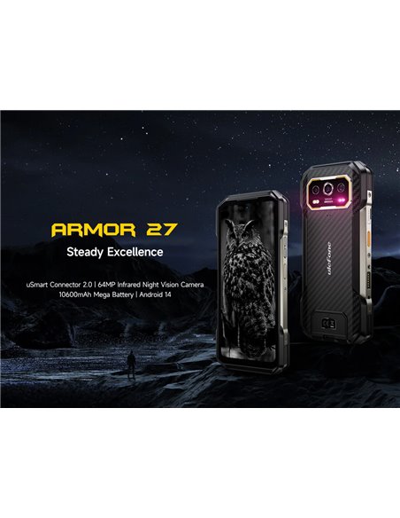 ULEFONE smartphone Armor 27, 6.78", 12/256GB, 10600mAh, IP68/IP69K, μαύρο