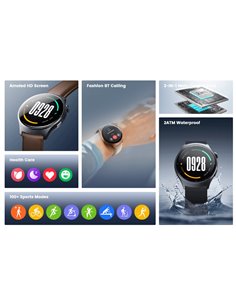 MIBRO smartwatch Lite 3 με 2x λουράκια, heart rate, 1.3" AMOLED, 2 ATM, γκρι/καφέ