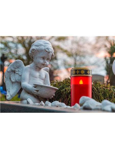 GOOBAY LED φωτιστικό κερί αφιέρωσης 74366, 2400K, IP44, κόκκινο