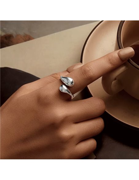 BAMOER δαχτυλίδι BSR597-E, ανοιγόμενο, ασήμι 925, ασημί
