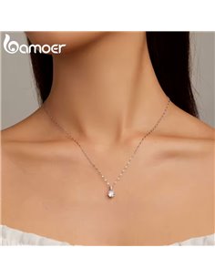 BAMOER κολιέ BSN273 με κυβική ζιρκόνια, ασήμι 925, ασημί