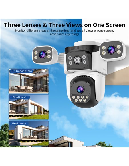 VSTARCAM smart κάμερα CS621SR, triple lens, 2MP, WiFi, SD, PTZ, IP66