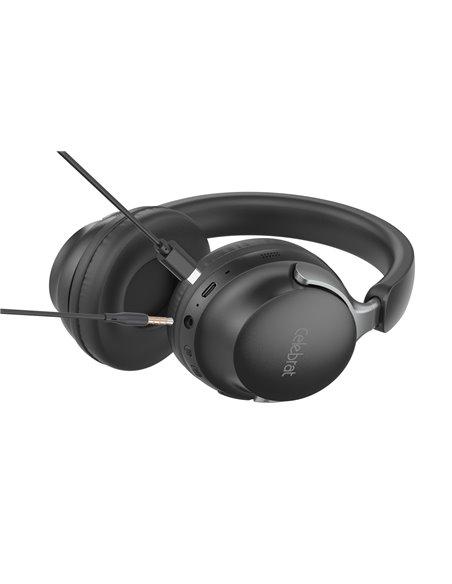 CELEBRAT headphones A40, ασύρματα & ενσύρματα, 40mm, 250mAh, μαύρα