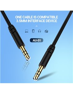 CELEBRAT καλώδιο ήχου 3.5mm AU-01, AUX, 1m, μαύρο