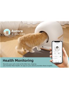 BRUNO smart αυτοκαθαριζόμενη τουαλέτα γάτας BRN-0235, 58.2x51.3x53cm, λευκή