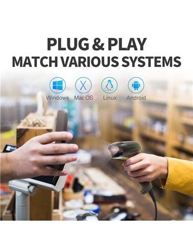 GTCODESTAR barcode scanner X-760H, 1D & 2D, ενσύρματο, μαύρο