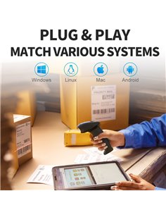 GTCODESTAR barcode scanner X-620F, 1D, ενσύρματο & ασύρματο, 800mAh, μαύρο