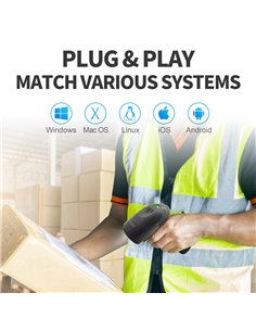 GTCODESTAR barcode scanner X-9701B, 1D & 2D, ενσύρματο & ασύρματο, Bluetooth, 2000mAh, μαύρο