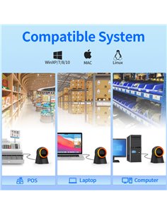 GTCODESTAR επιτραπέζιο barcode scanner GT-8800F, 1D & 2D, ενσύρματο, μαύρο